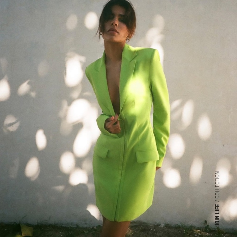 Lime Fitted Zara Blazer Dress
